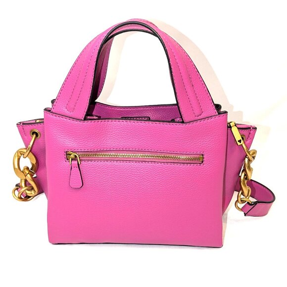 Guess | Zed Pebbled Small Girlfriend Carryall Purse in Fuchsia Pink | One Size - Picture 5 of 13